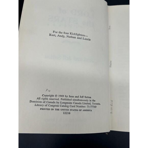 Lord Of The Stars Jean and Jeff Sutton Vintage Scifi Book (E) - Picture 5 of 5